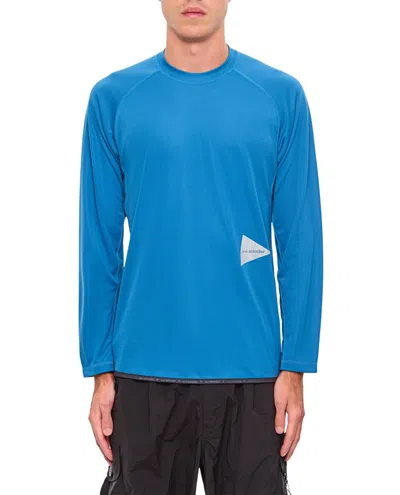 And Wander Dry Jersey Raglan Long Sleeves Tee In Blue