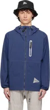 And Wander Blue Gramicci Edition Brushed Nylon Jacket In Blue