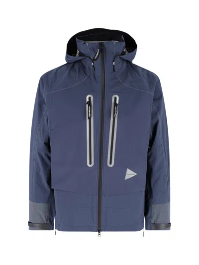 And Wander Blue Pertex Shield Waterproof Hooded Jacket