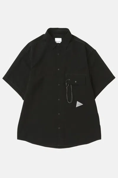And Wander Flap-pocket Short-sleeve Shirt In Black