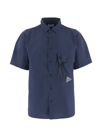 And Wander Button Pocket Shirt In Blue