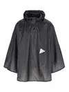 And Wander Hooded Lightweight Coat Printed Back Waterproof In Black