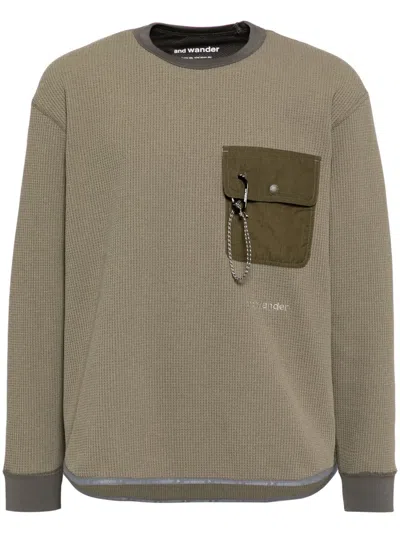 And Wander Carabiner Pocket T-shirt In Green