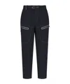 And Wander Streamlined Black Trousers With Zippered Pockets In Blue