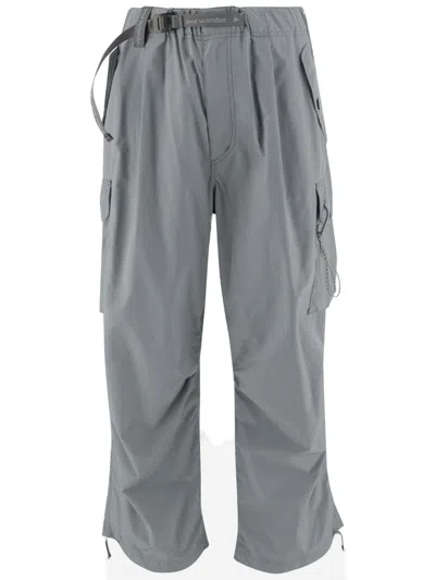 And Wander Cargo Pants With Buckle-tooth Closure And Functional Clip In Gray