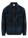 And Wander 50 Wool Shaggy Zip Jacket In Blue
