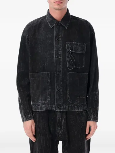 And Wander Chest-pocket Denim Jacket In Black