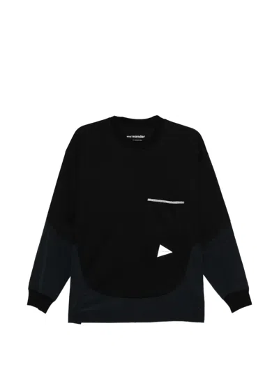 And Wander Combi T-shirt In Black