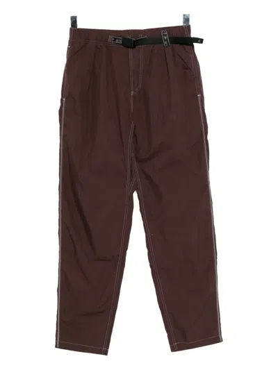 And Wander Contrast Stitch Belt Trousers In Brown