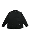 And Wander Contrast-stitching Overshirt In Black