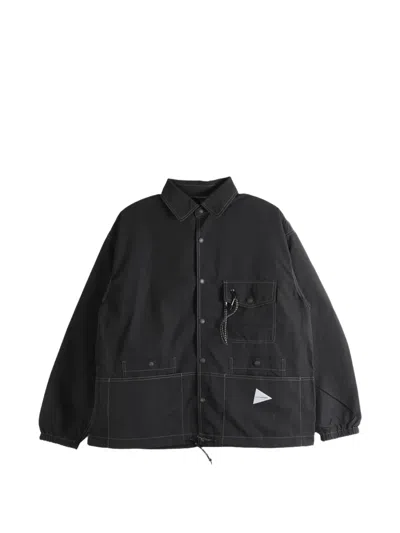 And Wander Contrast-stitch Pocket-detail Jacket In Black