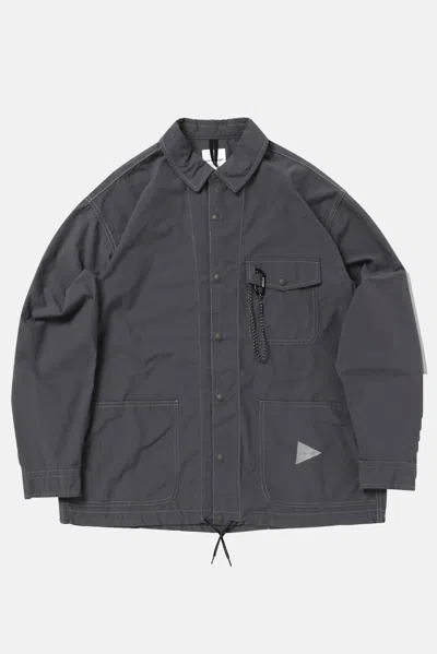 And Wander Cordura Cotton Rip Shirt Jacket In Gray