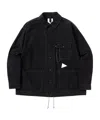 And Wander Cordura Cotton Ripped Shirt Jacket In Black