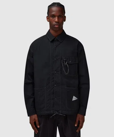 And Wander Cordura Shirt Jacket In Black
