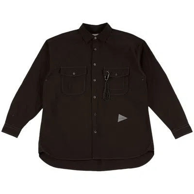 Pre-owned And Wander Cordura Typewriter Long-sleeve Shirt 'dark Brown' | Men's Size L