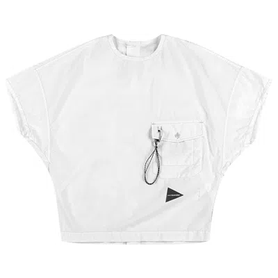 Pre-owned And Wander Cordura Typewriter Short-sleeve Pullover 'white' | Women's Size S