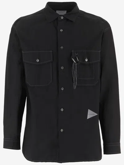 And Wander Cotton Blend Shirt With Logo In Black