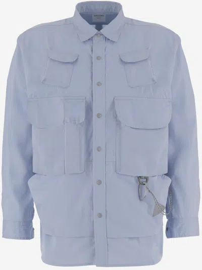 And Wander Cotton Blend Shirt With Multiple Pockets In Blue