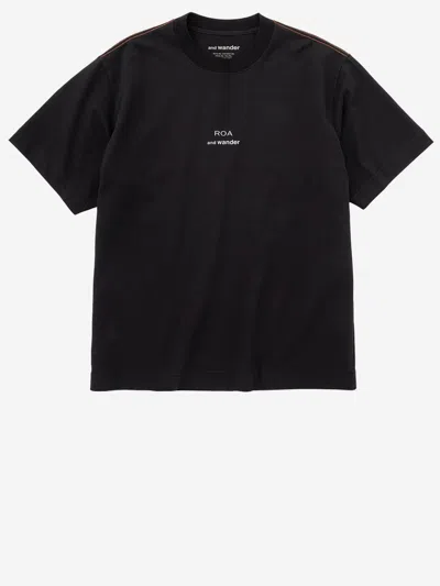 And Wander Cotton T Shirt With Logo In Black