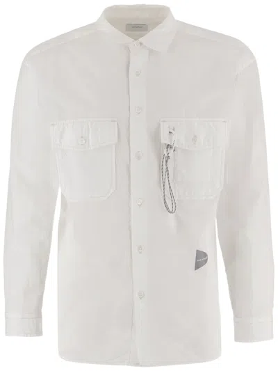 And Wander Cotton-blend Shirt With Classic Collar In White