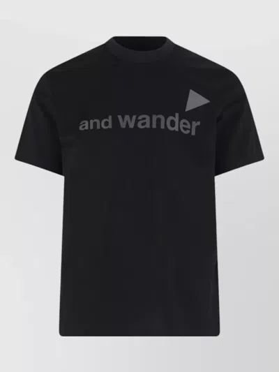 And Wander Crew Neck Short Sleeve Graphic Print Shirt In Animal Print