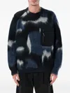 And Wander Mix Shaggy Knit Hoodie In Wool-mohair Blend In Black