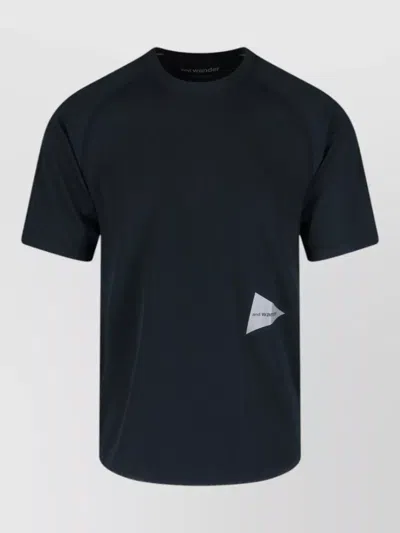 And Wander Crew Neck T Shirt Short Sleeves Top In Blue