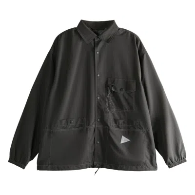Pre-owned And Wander Crinkled Nylon Shirt Jacket 'charcoal' | Grey | Men's Size L In Gray