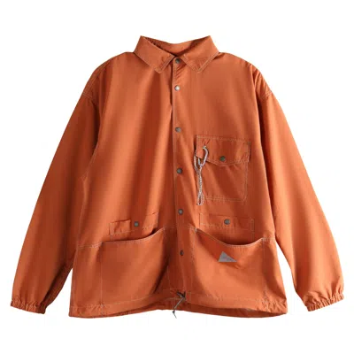 Pre-owned And Wander Crinkled Nylon Shirt Jacket 'orange' | Men's Size L