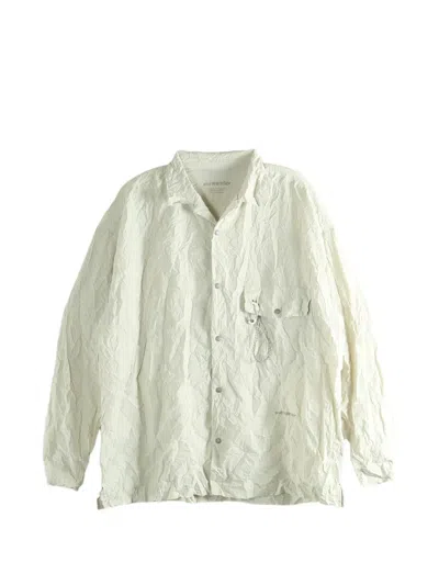 And Wander Crinkled-effect Shirt In Neutral