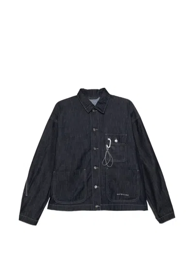 And Wander Dry Easy Denim Shirt Jacket In Black