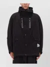 And Wander Loose Fishtail Octa Polyester-blend Hooded Jacket In Black