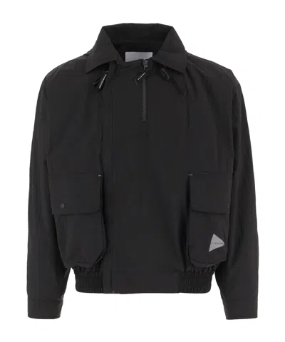And Wander Flap Pocket Hooded Jacket In Black