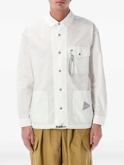 And Wander Flap-pocket Overshirt In White