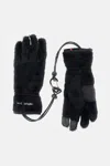 And Wander Embroidered Logo Fleece Gloves In Black