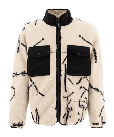 And Wander Graphic Jacquard Patch Pocket Jacket In Brown