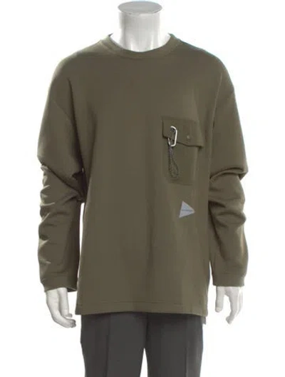 Pre-owned And Wander Graphic Print Crew Neck Pullover In Green