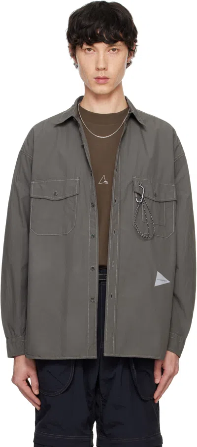 And Wander Gray Cordura Typewriter Ls Shirt In Gray020