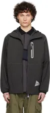 And Wander Gray Gramicci Edition Brushed Nylon Jacket In Charcoal