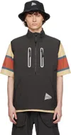 And Wander Gray Gramicci Edition Brushed Nylon Vest In Charcoal