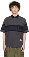 And Wander Gray Gramicci Edition Tech Rugby Polo In Charcoal