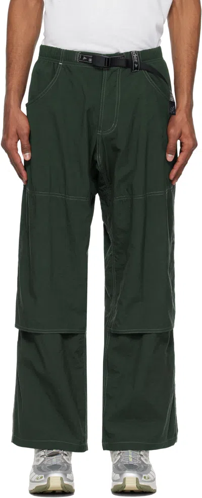And Wander Green Gramicci Edition Nylon Double Knee Trousers