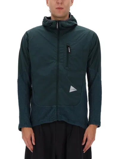 And Wander Green Polyester-nylon Sweatshirt