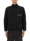 And Wander High-collared Fleece Pullover With Textured Finish