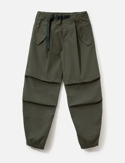 And Wander High Count Cloth Side Zip Hem Pants In Green