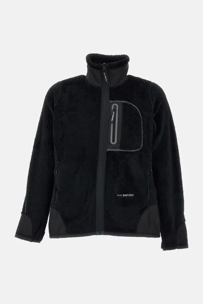 And Wander High Loft Fleece Jacket In Black
