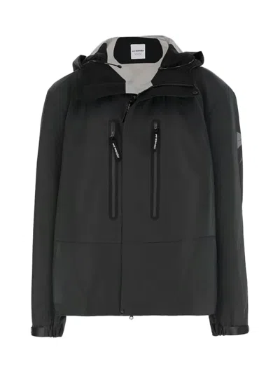 And Wander Hooded Black Nylon Jacket With Zippered Pockets