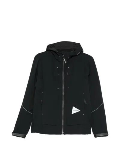 And Wander Hooded Contrast-stitch Jacket In Black
