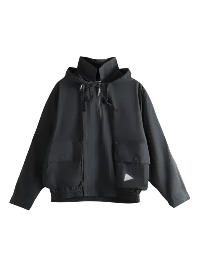 And Wander Hooded Flap-pocket Jacket In Black