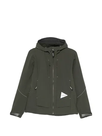 And Wander Hooded Green Jacket In Brown